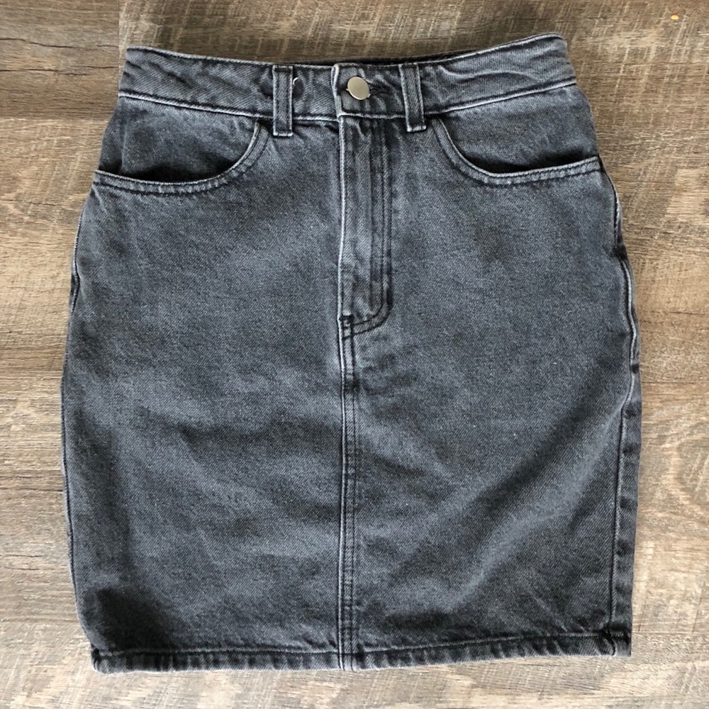 American Apparel Grey Denim Mini Skirt